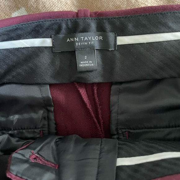 Ann Taylor Burgundy Trousers - Picture 4 of 8